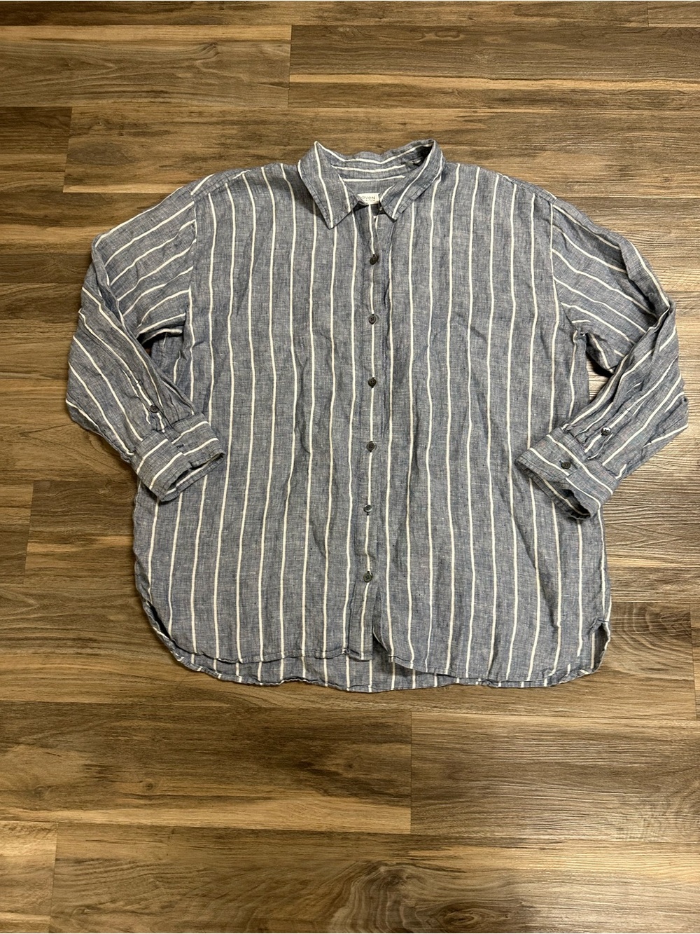 Haven Well Within Pinstripe Linen Button Down Shirt